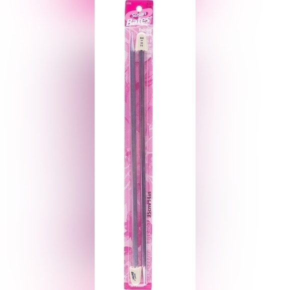 Susan Bates 14-Inch Silvalume Single Point Knitting Needle 8mm, Silver Pink - Picture 4 of 4